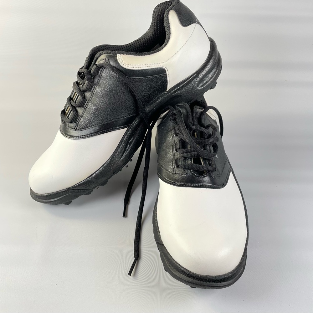 FootJoy GreenJoys ~ Men's Golf Shoes 45407 Black/White Oxford ~ Size 10 M